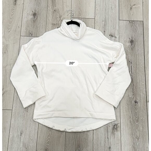 Athleta XS White Turtleneck Pullover Sweatshirt Minimalist Athleisure - Picture 5 of 5
